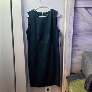 Calvin Klein Dark Green Suede Dress